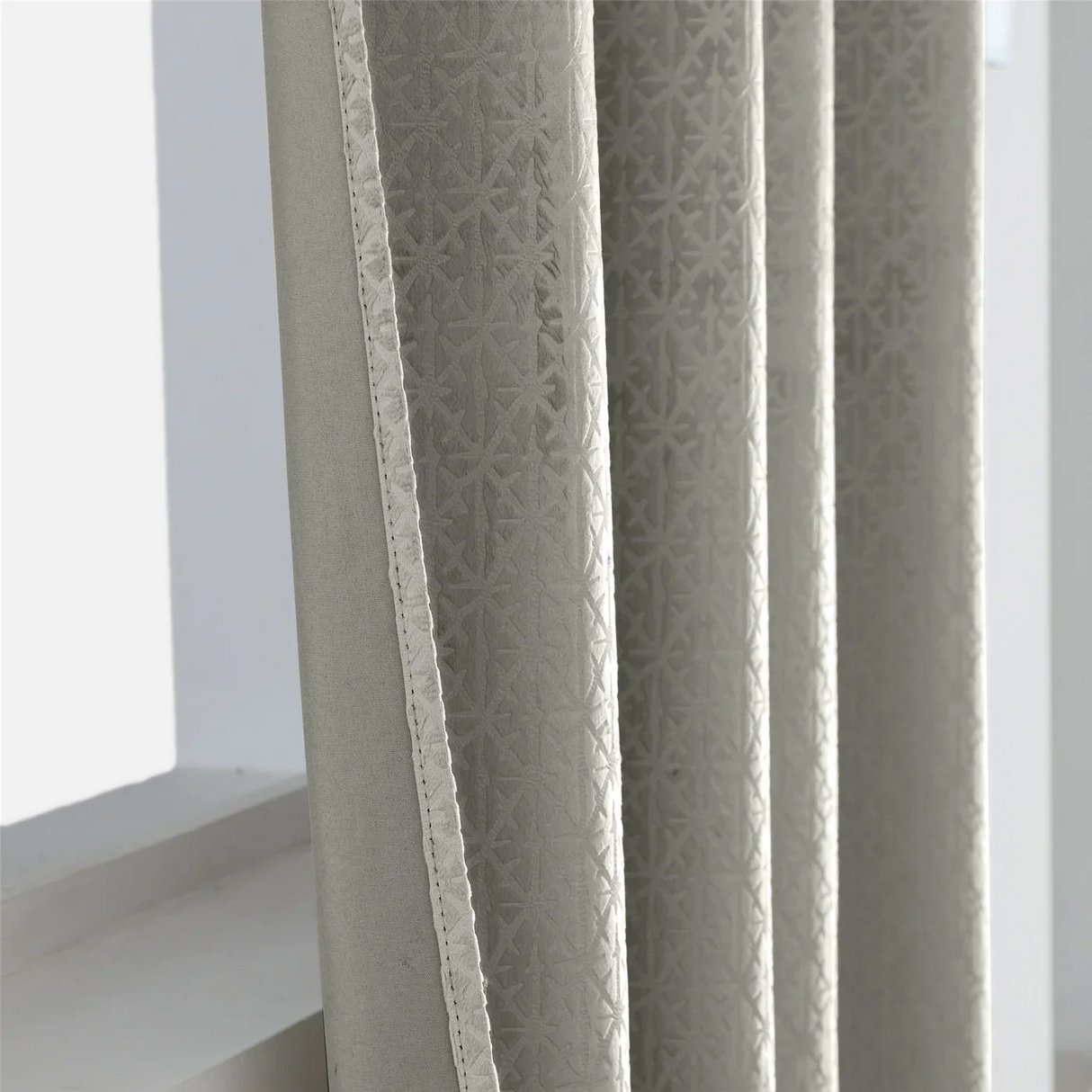 Alan Symonds Temple Velvet Blackout Eyelet Ring Top Curtains in Silver - Image 10