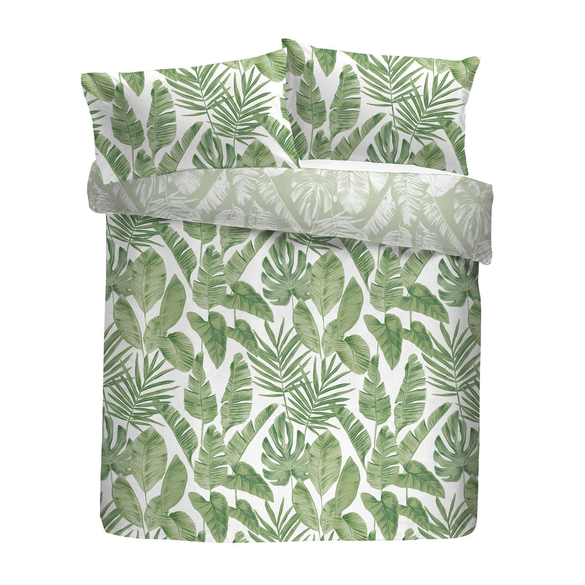 Tahiti Floral Green Polycotton Duvet Cover Set - Tahiti Duvet Cover Set In Green 5