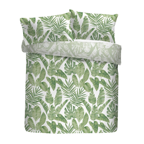 Tahiti Floral Green Polycotton Duvet Cover Set - Tahiti Duvet Cover Set In Green 5