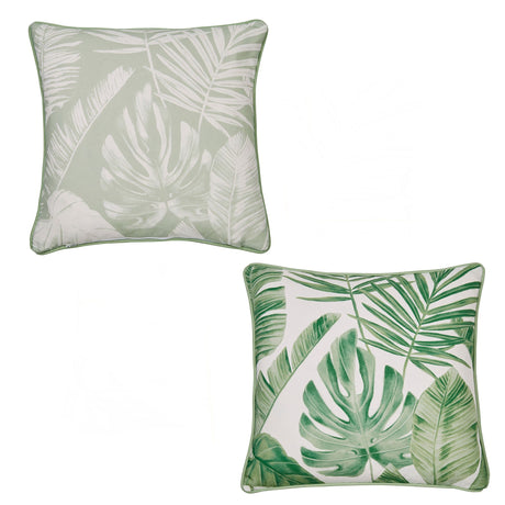 Tahiti Outdoor Green & Silver 100% Cotton Cushion Cover 43cm x 43cm product image 4