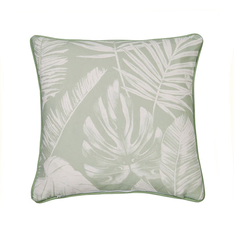 Tahiti Outdoor Green & Silver 100% Cotton Cushion Cover 43cm x 43cm - Green - Tahiti Outdoor Cushion In Green 43 X 43Cm 3