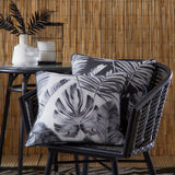 Tahiti Outdoor Green & Silver 100% Cotton Cushion Cover 43cm x 43cm - Silver