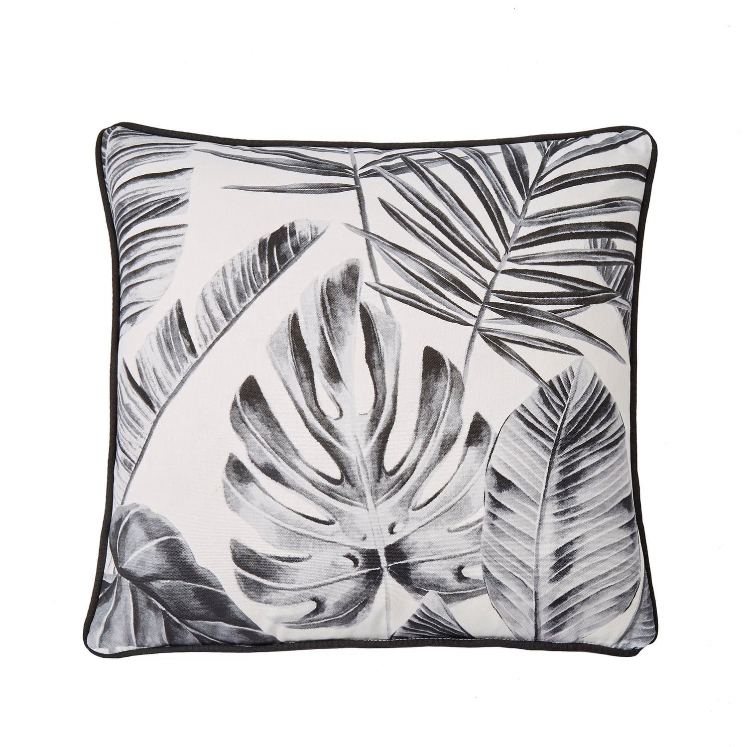 Tahiti Outdoor Green & Silver 100% Cotton Cushion Cover 43cm x 43cm - Silver - Tahiti Outdoor Cushion In Silver 43 X 43Cm 2