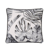 Tahiti Outdoor Green & Silver 100% Cotton Cushion Cover 43cm x 43cm - Silver - Tahiti Outdoor Cushion In Silver 43 X 43Cm 2