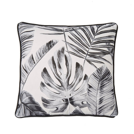Tahiti Outdoor Green & Silver 100% Cotton Cushion Cover 43cm x 43cm - Silver - Tahiti Outdoor Cushion In Silver 43 X 43Cm 2