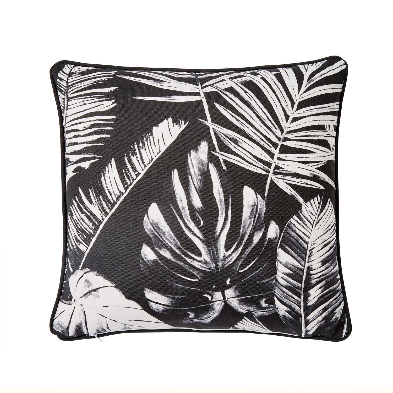 Tahiti Outdoor Green & Silver 100% Cotton Cushion Cover 43cm x 43cm - Silver - Tahiti Outdoor Cushion In Silver 43 X 43Cm 3