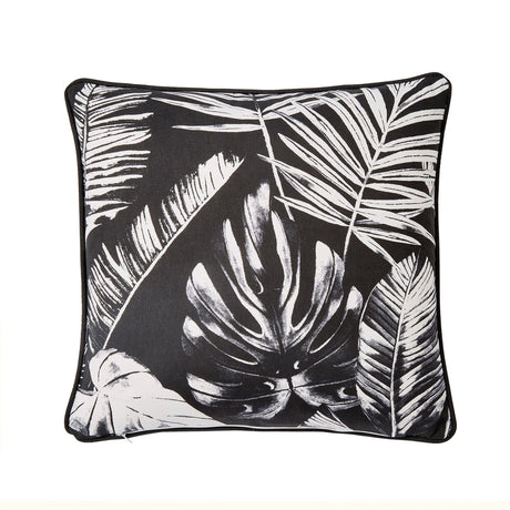 Tahiti Outdoor Green & Silver 100% Cotton Cushion Cover 43cm x 43cm - Silver - Tahiti Outdoor Cushion In Silver 43 X 43Cm 3