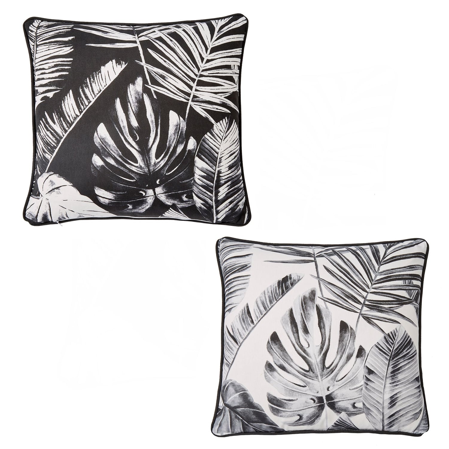 Tahiti Outdoor Green & Silver 100% Cotton Cushion Cover 43cm x 43cm - Silver - Tahiti Outdoor Cushion In Silver 43 X 43Cm 4