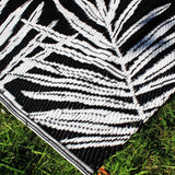 Tahiti Black Leaf Print Outdoor Rug 120cm x 170cm - Tahiti Outdoor Rug In Black 120 X 170Cm 2
