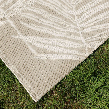 Tahiti Black Leaf Print Outdoor Rug 120cm x 170cm - Tahiti Outdoor Rug In Natural 120 X 170Cm 2