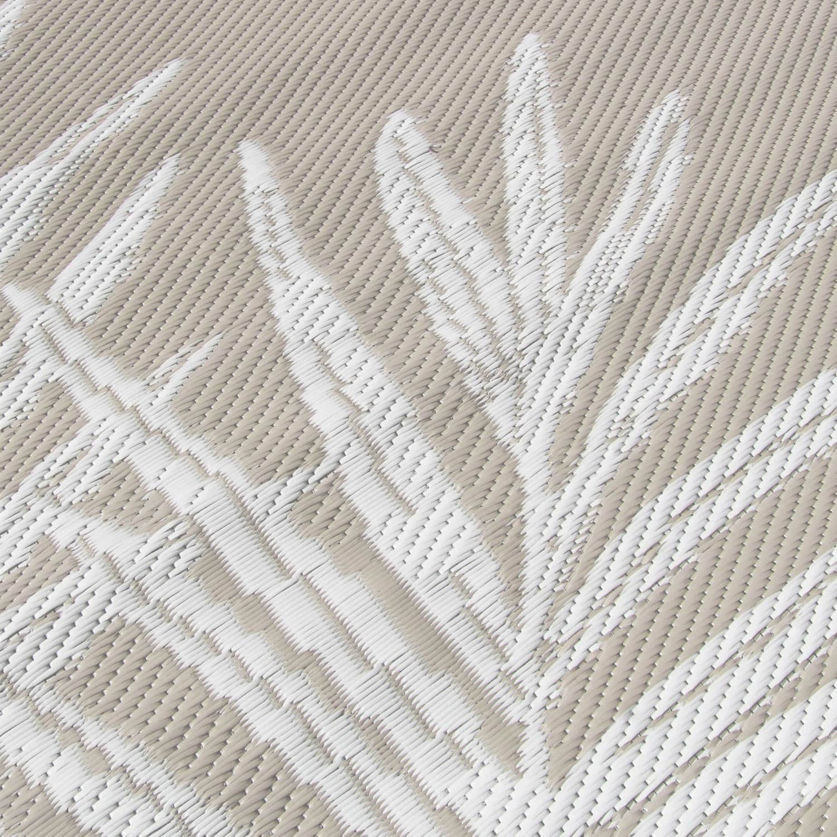Tahiti Black Leaf Print Outdoor Rug 120cm x 170cm - Tahiti Outdoor Rug In Natural 120 X 170Cm 3