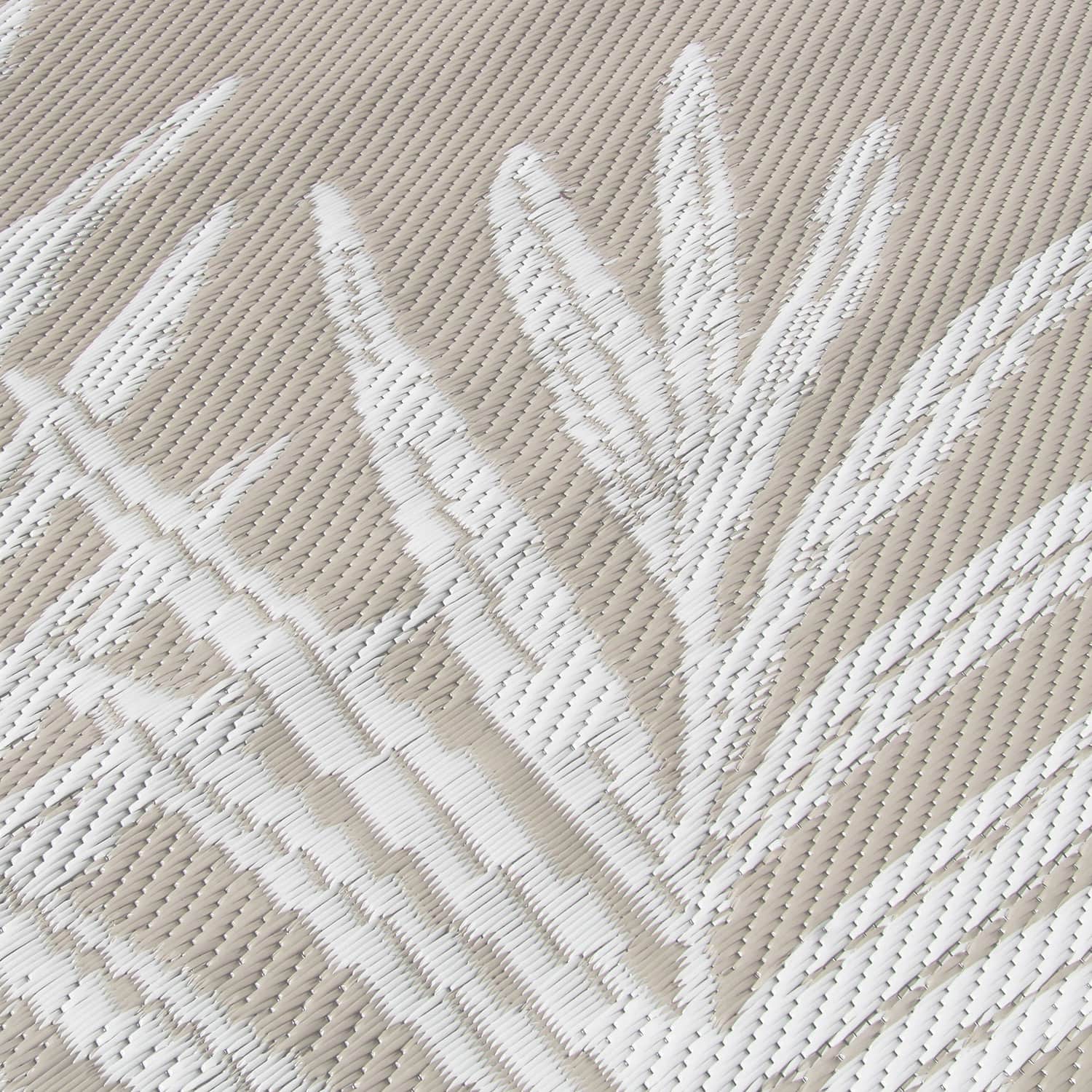 Tahiti Black Leaf Print Outdoor Rug 120cm x 170cm - Tahiti Outdoor Rug In Natural 120 X 170Cm 3