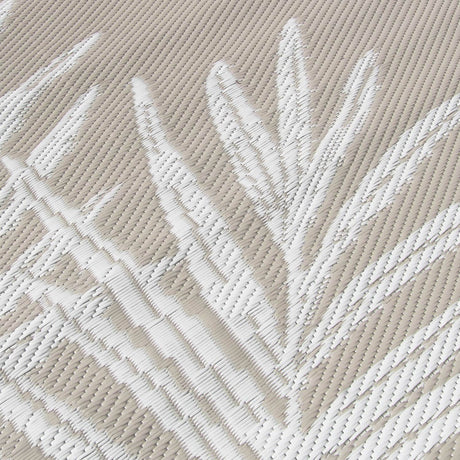 Tahiti Black Leaf Print Outdoor Rug 120cm x 170cm - Tahiti Outdoor Rug In Natural 120 X 170Cm 3