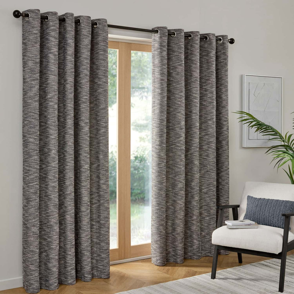 Talon Eyelet Curtains - Blue Light Filtering Jacquard