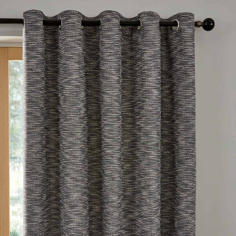 Talon Eyelet Curtains - Blue Light Filtering Jacquard - Talon Eyelet Curtains In Blue 2