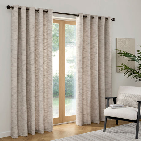 Talon Eyelet Curtains - Grey Light Filtering Jacquard