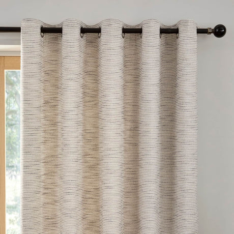 Talon Eyelet Curtains - Grey Light Filtering Jacquard - Talon Eyelet Curtains In Grey 2