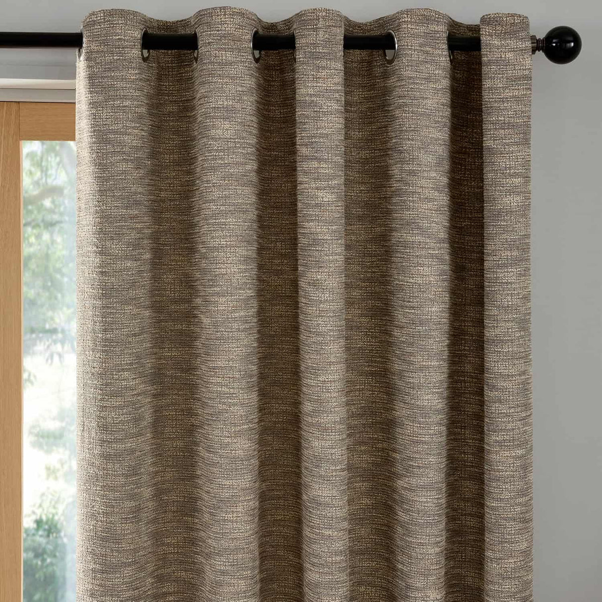 Talon Eyelet Curtains - Natural Light Filtering Jacquard - Talon Eyelet Curtains In Natural 2