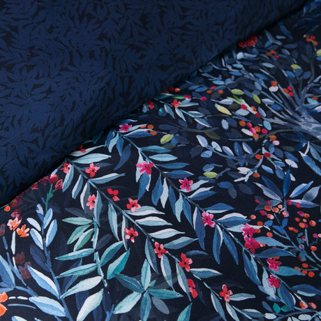 Tessa Floral Navy 200 Thread Count Cotton Duvet Cover Set - Tessa Duvet Cover Set In Navy 3