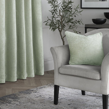 Textured Chenille Soft Cosy Cushion Cover 43cm x 43cm - Green - Textured Chenille Cushion In Green 43 X 43Cm 2