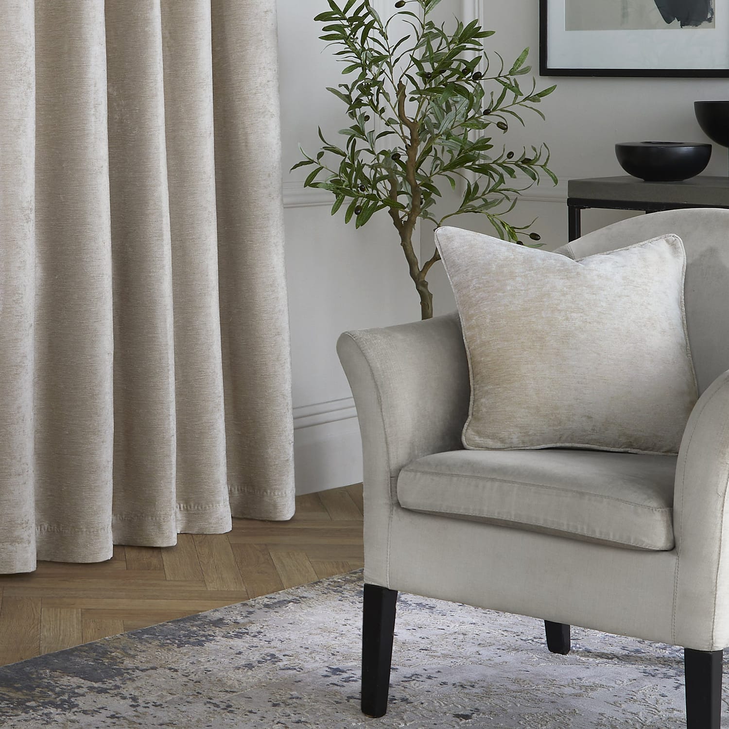Textured Chenille Soft Cosy Cushion Cover 43cm x 43cm - Natural - Textured Chenille Cushion In Natural 43 X 43Cm 3