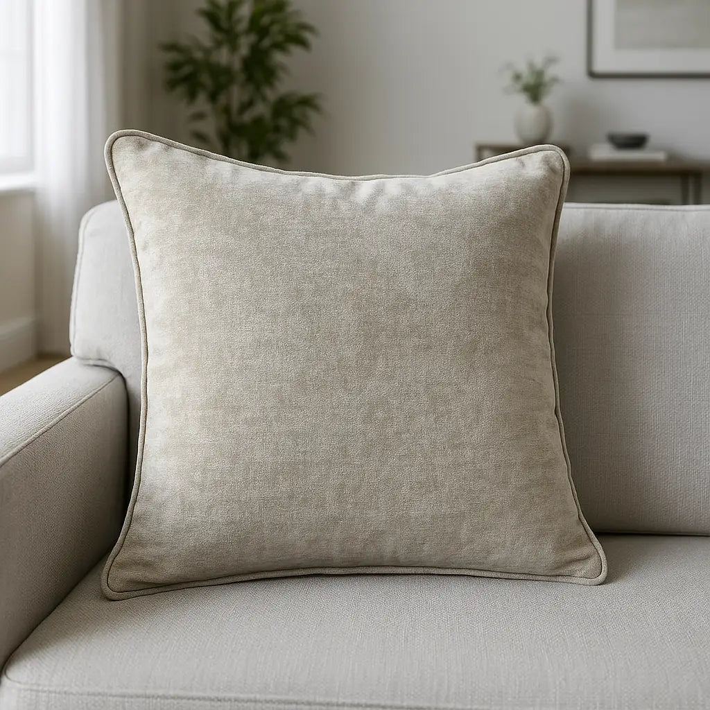 Textured Chenille Soft Cosy Cushion Cover 43cm x 43cm - Natural