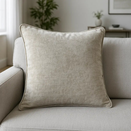 Textured Chenille Soft Cosy Cushion Cover 43cm x 43cm - Natural