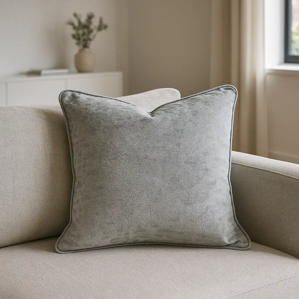 Textured Chenille Soft Cosy Cushion Cover 43cm x 43cm - Grey