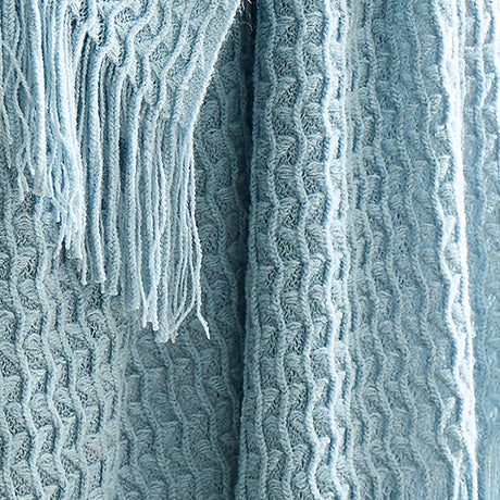 Textured Knit Throw Soft Acrylic Blue – Blue – 130cm x 180cm - Textured Knit Throw In Blue 130 X 180Cm 3