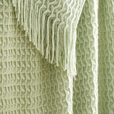 Textured Knit Throw Soft Acrylic Blue – Green – 130cm x 180cm - Textured Knit Throw In Green 130 X 180Cm 3