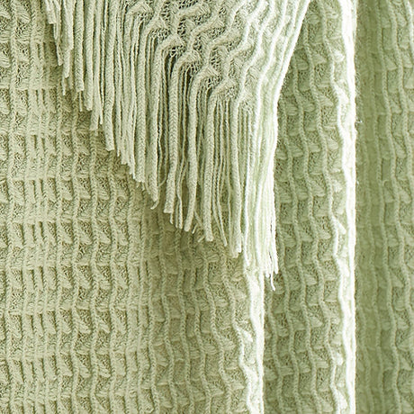 Textured Knit Throw Soft Acrylic Blue – Green – 130cm x 180cm - Textured Knit Throw In Green 130 X 180Cm 3