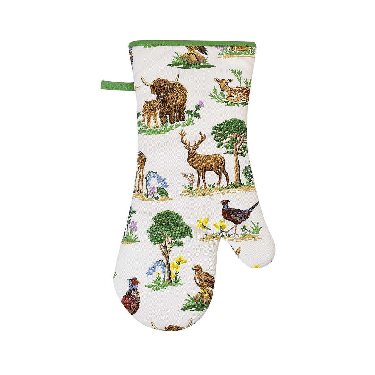 Ulster Weavers Thistlewood Floral Green Cotton Gauntlet Oven Glove