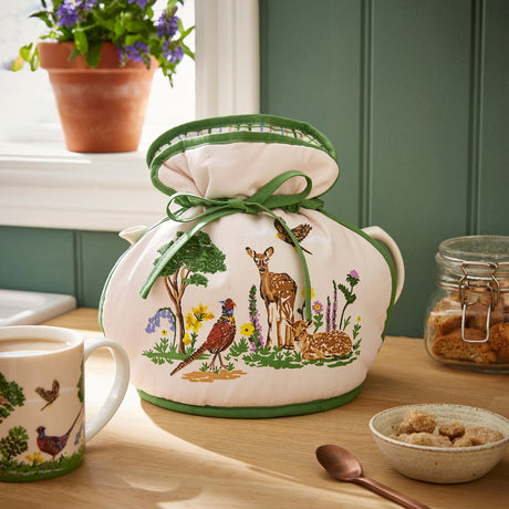 Ulster Weavers Thistlewood Floral Green Cotton Muff Tea Cosy - Thistlewood Tea Cosy Muff In Green 2