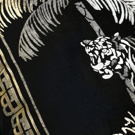 Laurence Llewelyn-Bowen Tiger Tiger Gold Velvet Filled Cushion - Tiger Tiger Cushion In Black 43 X 43Cm 3