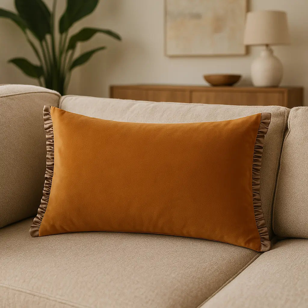 Tilly Velvet Rust / Mink Cushion Cover or Filled Cushion