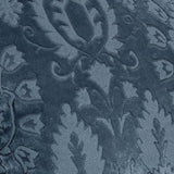 Trinity Jacquard Velvet Pencil Pleat Curtains - Blue Thermal Light Filtering - Trinity Pencil Pleat Curtains In Blue 5