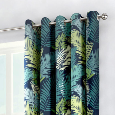 Tropical Ochre Eyelet Curtains - Multi Light Filtering - Tropical Eyelet Curtains In Multicolour 4