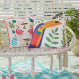Tropical Flamingo Outdoor Pink 100% Cotton Cushion Cover 43cm x 43cm