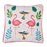 Tropical Flamingo Outdoor Pink 100% Cotton Cushion Cover 43cm x 43cm - Tropical Flamingo Outdoor Cushion In Pink 43 X 43Cm 3