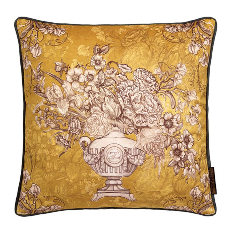Laurence Llewelyn-Bowen Tuscan Holiday Floral Urn Ochre Filled Cushion - Tuscan Holiday Cushion In Ochre 43 X 43Cm 2