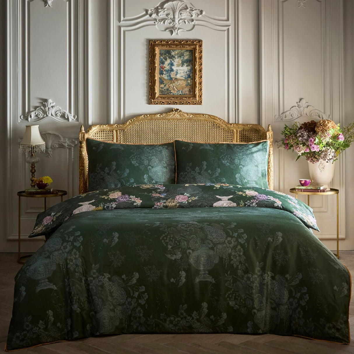 Laurence Llewelyn-Bowen Tuscan Holiday 200 Thread Count Cotton Duvet Cover Set - Tuscan Holiday Duvet Cover Set In Green 4