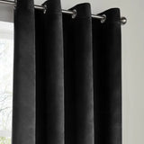 Alan Symonds Velvet Blackout Eyelet Ring Top Curtains in Black - Image 3