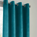 Alan Symonds Velvet Blackout Eyelet Ring Top Curtains in Teal - Image 2