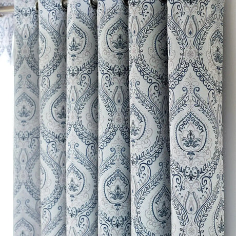 Alan Symonds Victoria Blackout Eyelet Ring Top Curtains in Blue - Image 3