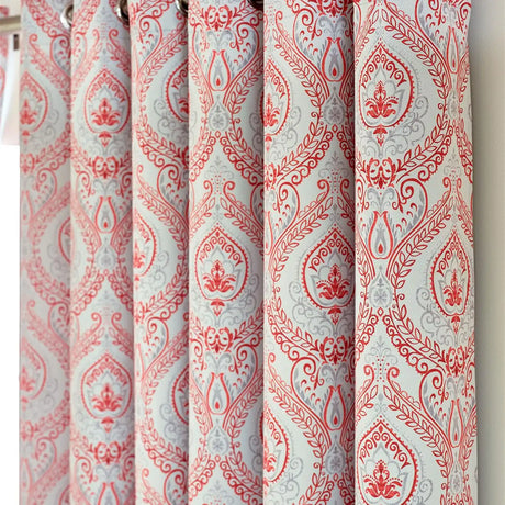 Alan Symonds Victoria Blackout Eyelet Ring Top Curtains in Red - Image 3
