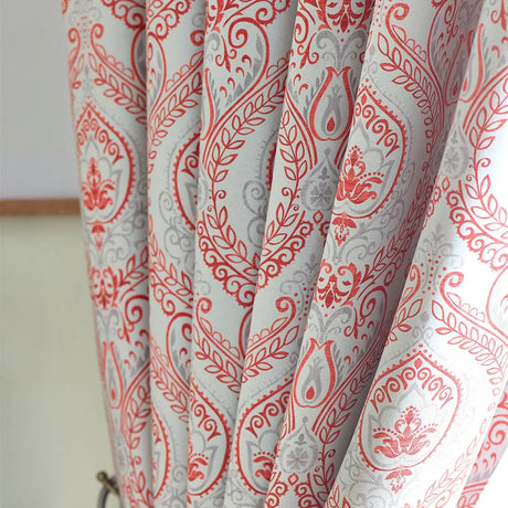 Alan Symonds Victoria Blackout Eyelet Ring Top Curtains in Red - Image 5