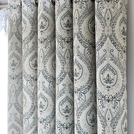 Alan Symonds Victoria Blackout Eyelet Ring Top Curtains in Silver - Image 5