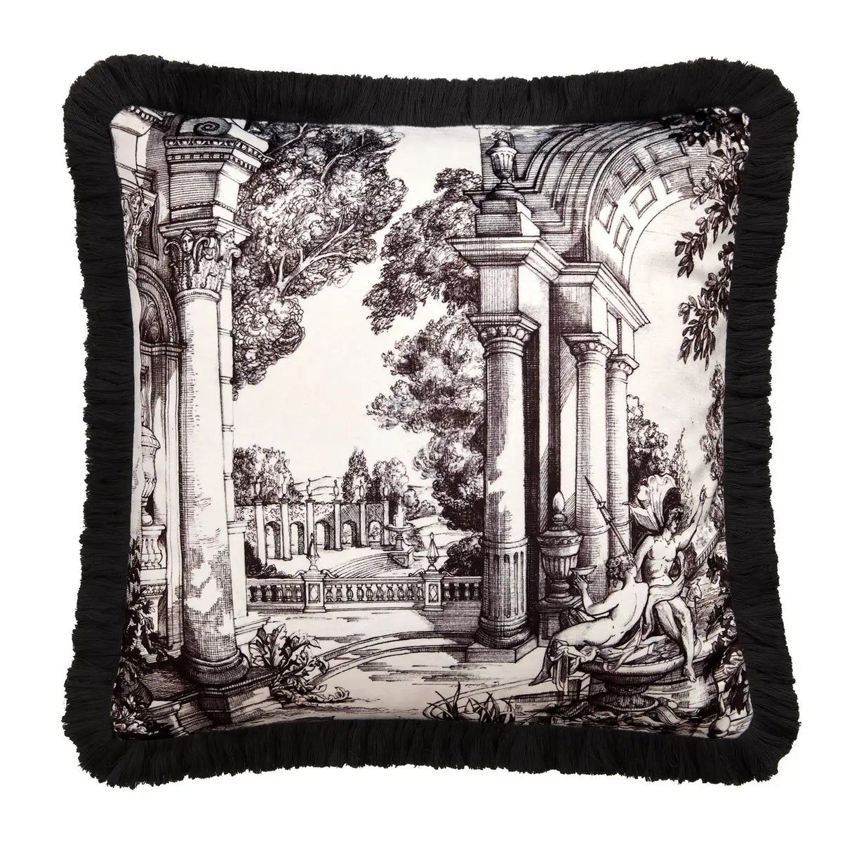 Vista Cushion in Monochrome 43 x 43cm - Filled Cushion