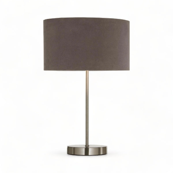 Velvie Table Lamp in Grey/Chrome 44cm