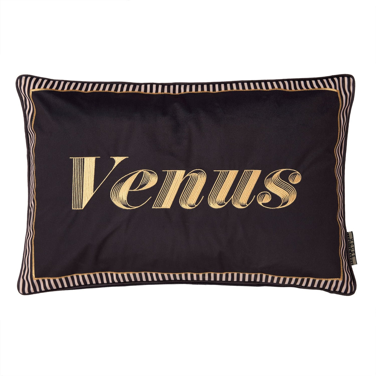 Laurence Llewelyn-Bowen Venus Embroidered Black Filled Cushion - Venus Signature Cushion In Black 40 X 60Cm 2